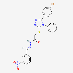 2-{[5-(4-bromophenyl)-4-phenyl-4H-1,2,4-triazol-3-yl]sulfanyl}-N'-[(E)-(3-nitrophenyl)methylidene]acetohydrazide