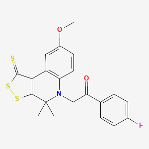 1-(4-fluorophenyl)-2-(8-methoxy-4,4-dimethyl-1-thioxo-1,4-dihydro-5H-[1,2]dithiolo[3,4-c]quinolin-5-yl)ethanone