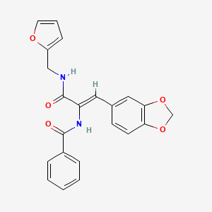 N-{(1Z)-1-(1,3-benzodioxol-5-yl)-3-[(furan-2-ylmethyl)amino]-3-oxoprop-1-en-2-yl}benzamide