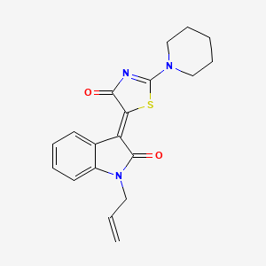 (3Z)-1-Allyl-3-(4-oxo-2-(1-piperidinyl)-1,3-thiazol-5(4H)-ylidene)-1,3-dihydro-2H-indol-2-one