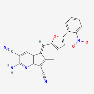 (5E)-2-amino-4,6-dimethyl-5-{[5-(2-nitrophenyl)furan-2-yl]methylidene}-5H-cyclopenta[b]pyridine-3,7-dicarbonitrile