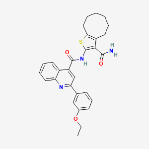 N-(3-carbamoyl-4,5,6,7,8,9-hexahydrocycloocta[b]thiophen-2-yl)-2-(3-ethoxyphenyl)quinoline-4-carboxamide