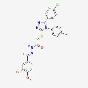 N'-[(E)-(3-bromo-4-methoxyphenyl)methylidene]-2-{[5-(4-chlorophenyl)-4-(4-methylphenyl)-4H-1,2,4-triazol-3-yl]sulfanyl}acetohydrazide