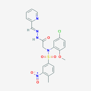 N-(5-Chloro-2-methoxyphenyl)-4-methyl-3-nitro-N-({N'-[(E)-(pyridin-2-YL)methylidene]hydrazinecarbonyl}methyl)benzene-1-sulfonamide