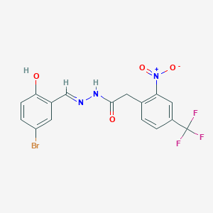 N'-[(E)-(5-bromo-2-hydroxyphenyl)methylidene]-2-[2-nitro-4-(trifluoromethyl)phenyl]acetohydrazide