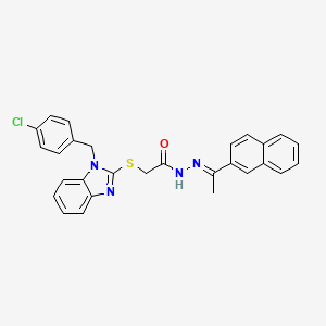 2-{[1-(4-Chlorobenzyl)-1H-benzimidazol-2-YL]sulfanyl}-N'-[(E)-1-(2-naphthyl)ethylidene]acetohydrazide