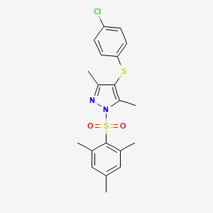 4-((4-Chlorophenyl)thio)-1-(mesitylsulfonyl)-3,5-dimethyl-1H-pyrazole