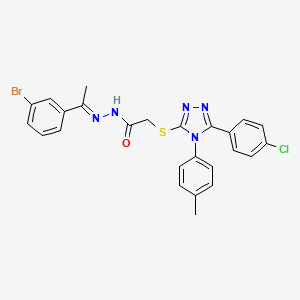 N'-[(1E)-1-(3-bromophenyl)ethylidene]-2-{[5-(4-chlorophenyl)-4-(4-methylphenyl)-4H-1,2,4-triazol-3-yl]sulfanyl}acetohydrazide