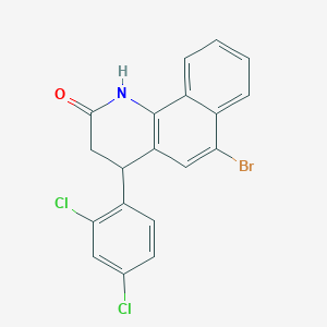 molecular formula C19H12BrCl2NO B11656433 6-bromo-4-(2,4-dichlorophenyl)-3,4-dihydrobenzo[h]quinolin-2(1H)-one 