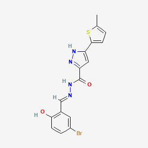 N'-[(E)-(5-bromo-2-hydroxyphenyl)methylidene]-3-(5-methylthiophen-2-yl)-1H-pyrazole-5-carbohydrazide