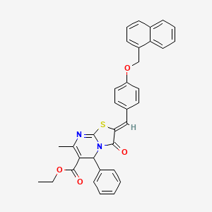 ethyl (2Z)-7-methyl-2-[4-(naphthalen-1-ylmethoxy)benzylidene]-3-oxo-5-phenyl-2,3-dihydro-5H-[1,3]thiazolo[3,2-a]pyrimidine-6-carboxylate