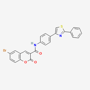 6-bromo-2-oxo-N-[4-(2-phenyl-1,3-thiazol-4-yl)phenyl]-2H-chromene-3-carboxamide