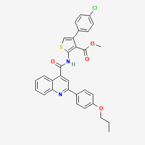 Methyl 4-(4-chlorophenyl)-2-({[2-(4-propoxyphenyl)quinolin-4-yl]carbonyl}amino)thiophene-3-carboxylate