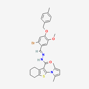 N'-[(E)-{2-bromo-5-methoxy-4-[(4-methylbenzyl)oxy]phenyl}methylidene]-2-(2,5-dimethyl-1H-pyrrol-1-yl)-4,5,6,7-tetrahydro-1-benzothiophene-3-carbohydrazide