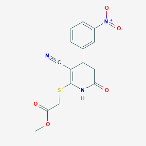 Methyl {[3-cyano-6-hydroxy-4-(3-nitrophenyl)-4,5-dihydropyridin-2-yl]sulfanyl}acetate