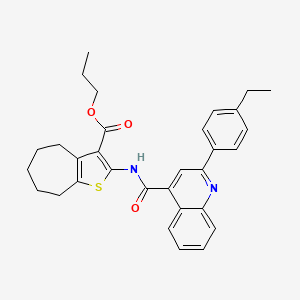 propyl 2-({[2-(4-ethylphenyl)quinolin-4-yl]carbonyl}amino)-5,6,7,8-tetrahydro-4H-cyclohepta[b]thiophene-3-carboxylate