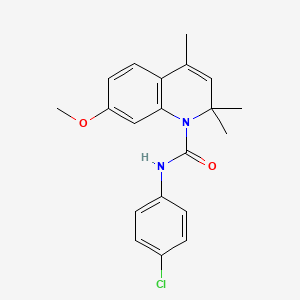 molecular formula C20H21ClN2O2 B11656570 N-(4-chlorophenyl)-7-methoxy-2,2,4-trimethylquinoline-1(2H)-carboxamide 