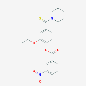 2-Ethoxy-4-(piperidin-1-ylcarbonothioyl)phenyl 3-nitrobenzoate