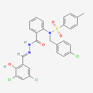 molecular formula C28H22Cl3N3O4S B11656633 N-(4-chlorobenzyl)-N-(2-{[(2E)-2-(3,5-dichloro-2-hydroxybenzylidene)hydrazinyl]carbonyl}phenyl)-4-methylbenzenesulfonamide 