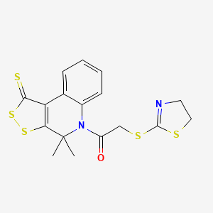 2-(4,5-Dihydro-thiazol-2-ylsulfanyl)-1-(4,4-dimethyl-1-thioxo-1,4-dihydro-2,3-dithia-5-aza-cyclopenta[a]naphthalen-5-yl)-ethanone