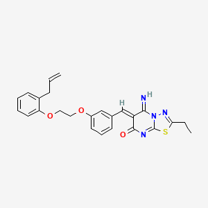 (6Z)-2-ethyl-5-imino-6-(3-{2-[2-(prop-2-en-1-yl)phenoxy]ethoxy}benzylidene)-5,6-dihydro-7H-[1,3,4]thiadiazolo[3,2-a]pyrimidin-7-one