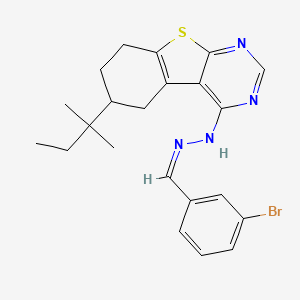 3-Bromobenzaldehyde 1-[6-(tert-pentyl)-5,6,7,8-tetrahydro[1]benzothieno[2,3-D]pyrimidin-4-YL]hydrazone