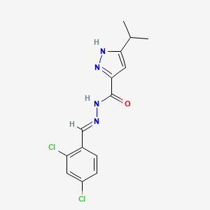 molecular formula C14H14Cl2N4O B11656670 N'-(2,4-Dichlorobenzylidene)-3-isopropyl-1H-pyrazole-5-carbohydrazide CAS No. 303108-00-1