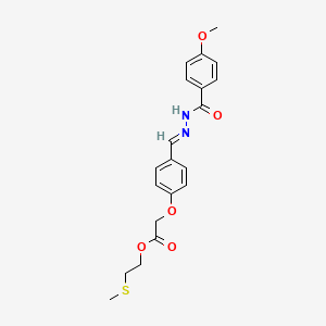 2-(methylsulfanyl)ethyl {4-[(E)-{2-[(4-methoxyphenyl)carbonyl]hydrazinylidene}methyl]phenoxy}acetate