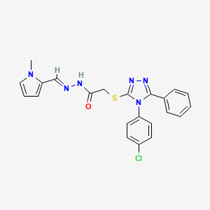 2-{[4-(4-chlorophenyl)-5-phenyl-4H-1,2,4-triazol-3-yl]sulfanyl}-N'-[(E)-(1-methyl-1H-pyrrol-2-yl)methylidene]acetohydrazide