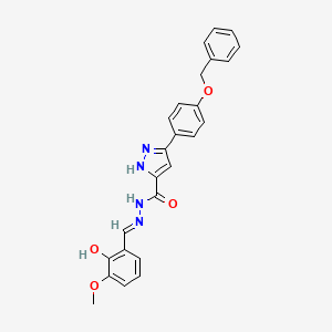 5-(4-(Benzyloxy)phenyl)-N'-(2-hydroxy-3-methoxybenzylidene)-1H-pyrazole-3-carbohydrazide