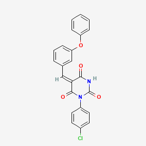 (5E)-1-(4-chlorophenyl)-5-[(3-phenoxyphenyl)methylidene]-1,3-diazinane-2,4,6-trione