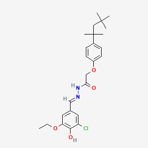 N'-[(E)-(3-chloro-5-ethoxy-4-hydroxyphenyl)methylidene]-2-[4-(2,4,4-trimethylpentan-2-yl)phenoxy]acetohydrazide