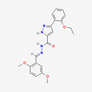 molecular formula C21H22N4O4 B11656777 N'-[(E)-(2,5-dimethoxyphenyl)methylidene]-3-(2-ethoxyphenyl)-1H-pyrazole-5-carbohydrazide 