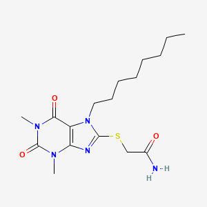 2-[(1,3-dimethyl-7-octyl-2,6-dioxo-2,3,6,7-tetrahydro-1H-purin-8-yl)sulfanyl]acetamide