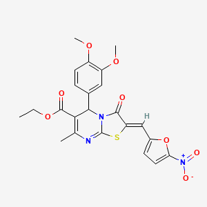 ethyl (2Z)-5-(3,4-dimethoxyphenyl)-7-methyl-2-[(5-nitrofuran-2-yl)methylidene]-3-oxo-2,3-dihydro-5H-[1,3]thiazolo[3,2-a]pyrimidine-6-carboxylate