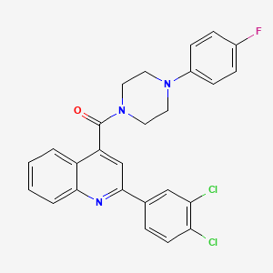 molecular formula C26H20Cl2FN3O B11656874 [2-(3,4-Dichlorophenyl)quinolin-4-yl][4-(4-fluorophenyl)piperazin-1-yl]methanone 