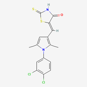 (5Z)-5-{[1-(3,4-dichlorophenyl)-2,5-dimethyl-1H-pyrrol-3-yl]methylidene}-2-thioxo-1,3-thiazolidin-4-one