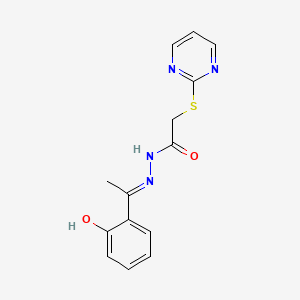 N'-[(1E)-1-(2-hydroxyphenyl)ethylidene]-2-(pyrimidin-2-ylsulfanyl)acetohydrazide