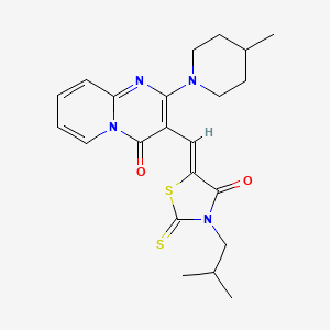 3-[(Z)-(3-Isobutyl-4-oxo-2-thioxo-1,3-thiazolidin-5-ylidene)methyl]-2-(4-methyl-1-piperidinyl)-4H-pyrido[1,2-A]pyrimidin-4-one