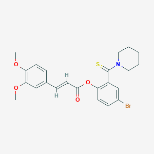 4-bromo-2-(piperidin-1-ylcarbonothioyl)phenyl (2E)-3-(3,4-dimethoxyphenyl)prop-2-enoate