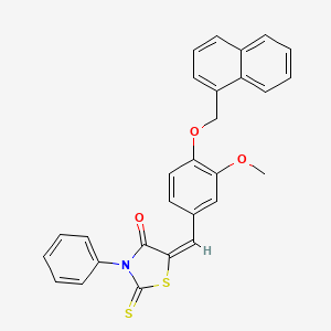 (5E)-5-[3-methoxy-4-(naphthalen-1-ylmethoxy)benzylidene]-3-phenyl-2-thioxo-1,3-thiazolidin-4-one