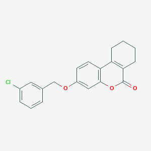 molecular formula C20H17ClO3 B11656959 3-[(3-chlorobenzyl)oxy]-7,8,9,10-tetrahydro-6H-benzo[c]chromen-6-one 