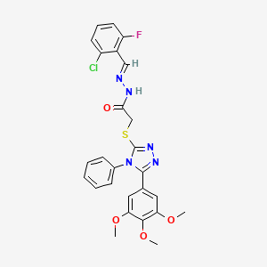 N'-[(E)-(2-chloro-6-fluorophenyl)methylidene]-2-{[4-phenyl-5-(3,4,5-trimethoxyphenyl)-4H-1,2,4-triazol-3-yl]sulfanyl}acetohydrazide