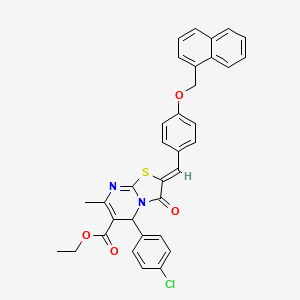 ethyl (2Z)-5-(4-chlorophenyl)-7-methyl-2-[4-(naphthalen-1-ylmethoxy)benzylidene]-3-oxo-2,3-dihydro-5H-[1,3]thiazolo[3,2-a]pyrimidine-6-carboxylate