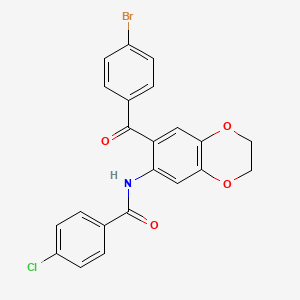 N-[7-(4-bromobenzoyl)-2,3-dihydro-1,4-benzodioxin-6-yl]-4-chlorobenzamide