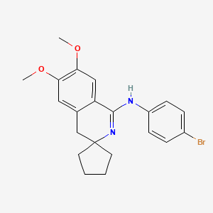 molecular formula C21H23BrN2O2 B11657005 4-bromo-N-[(1'Z)-6',7'-dimethoxy-2'H-spiro[cyclopentane-1,3'-isoquinolin]-1'(4'H)-ylidene]aniline 