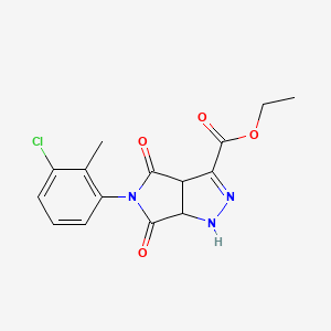 Ethyl 5-(3-chloro-2-methylphenyl)-4,6-dioxo-1,3a,4,5,6,6a-hexahydropyrrolo[3,4-c]pyrazole-3-carboxylate