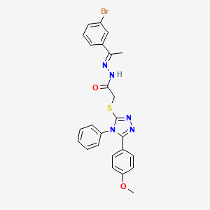 N'-[(1E)-1-(3-bromophenyl)ethylidene]-2-{[5-(4-methoxyphenyl)-4-phenyl-4H-1,2,4-triazol-3-yl]sulfanyl}acetohydrazide