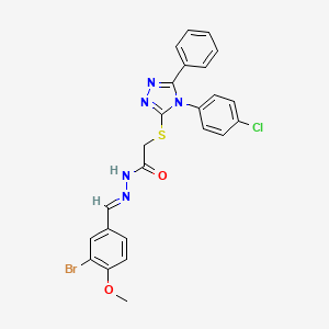 N'-[(E)-(3-bromo-4-methoxyphenyl)methylidene]-2-{[4-(4-chlorophenyl)-5-phenyl-4H-1,2,4-triazol-3-yl]sulfanyl}acetohydrazide