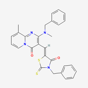 2-[benzyl(methyl)amino]-3-[(Z)-(3-benzyl-4-oxo-2-thioxo-1,3-thiazolidin-5-ylidene)methyl]-9-methyl-4H-pyrido[1,2-a]pyrimidin-4-one